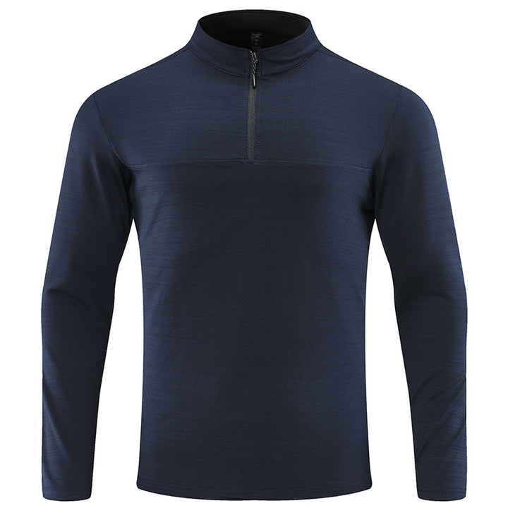 Men's Functional Half-Zip Long Sleeve Shirt with Stand-Up Collar and Breathable Stretch Material Mune Fashion