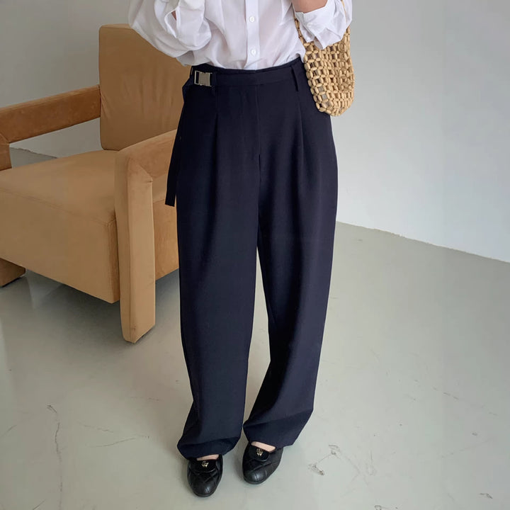 Damen Weite Bundfaltenhose Mune Fashion