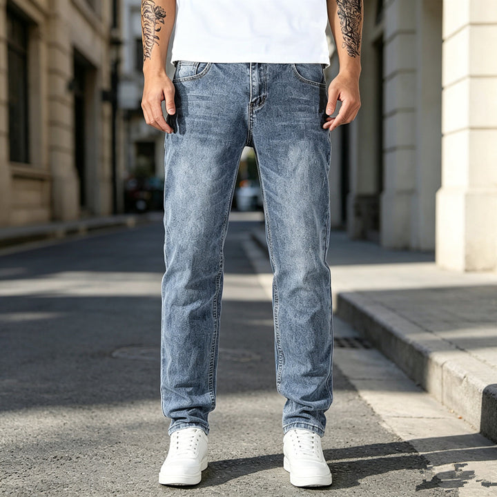 Men's Elegant Slim-Fit Jeans with Fashionable Used-Look Mune Fashion