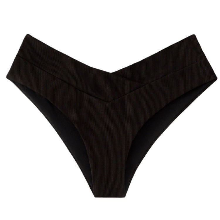 Women High-waisted Bikini Bottom with Double Layer Mune Fashion