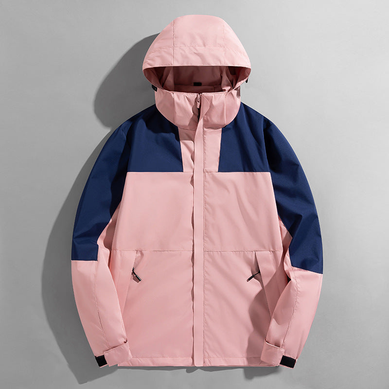 Men's three-layer shell jacket with welded seams adjustable hood and windproof front Mune Fashion
