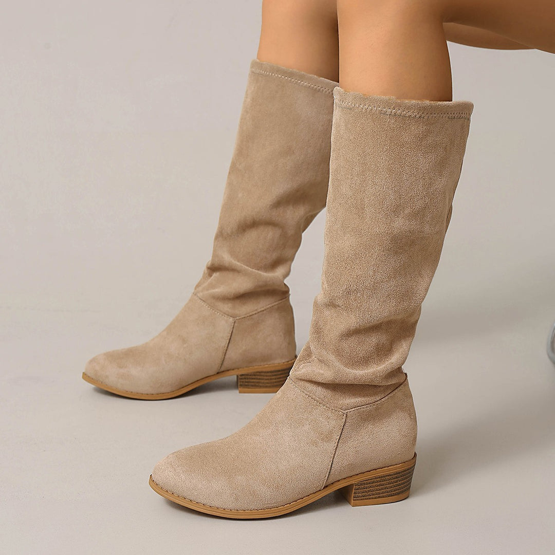 Women Comfortable Suede Over-the-Knee Boots Mune Fashion