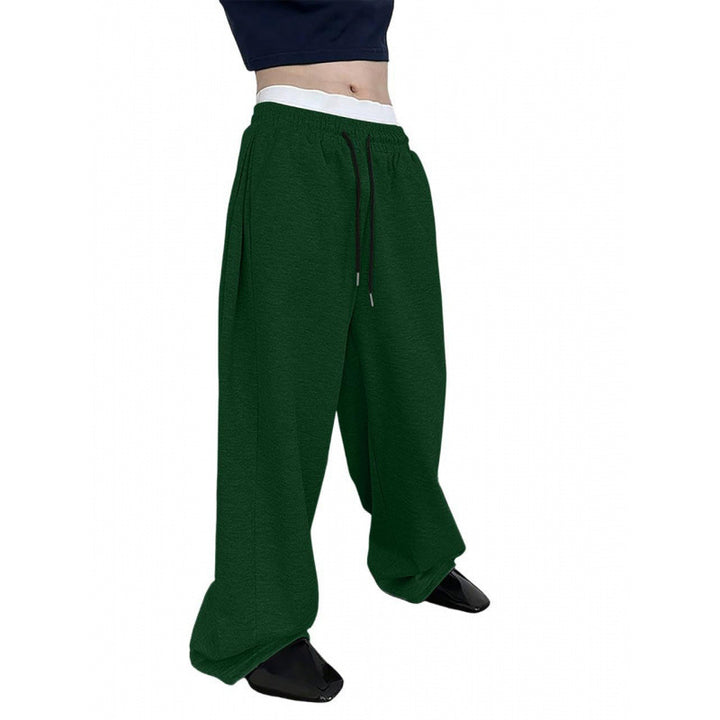 Women's wide oversize jogging pants with a deep crotch, elastic waistband, and drawstring Mune Fashion
