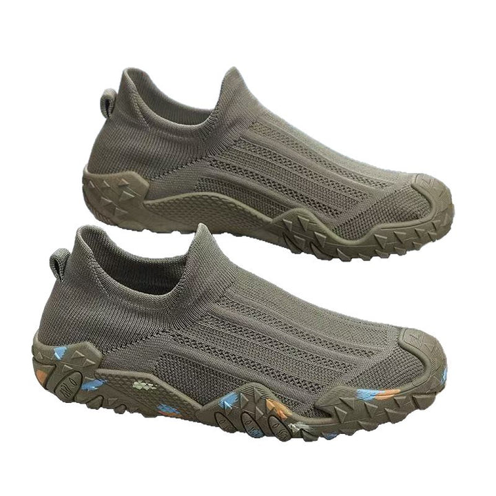 Men's Elastic Knit Slip-On Shoe with Non-Slip, Patterned Profile Sole Mune Fashion