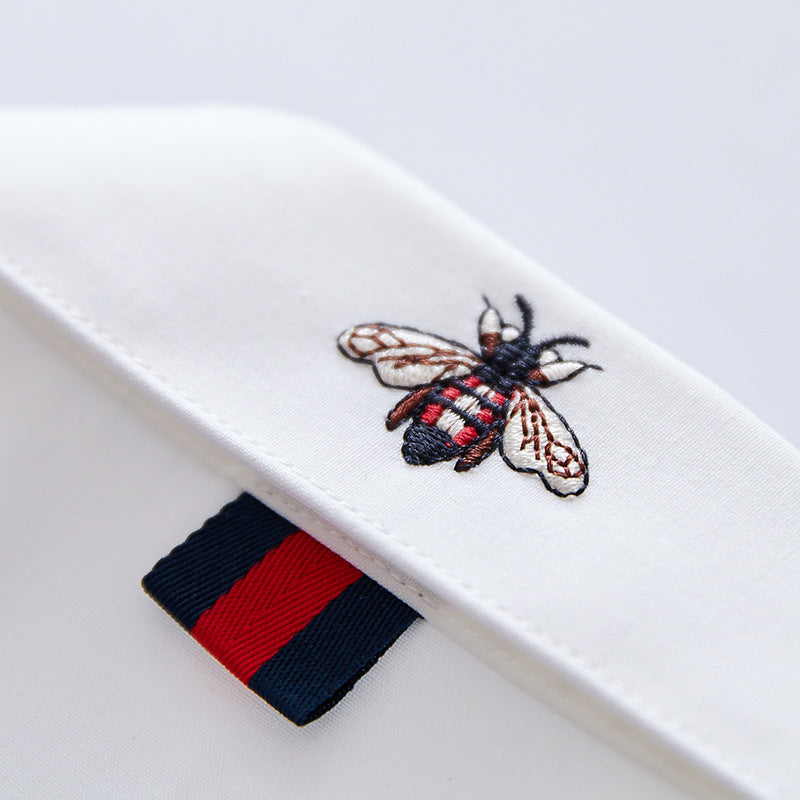 Men's tailored business shirt with Kent collar and contrasting button placket band Mune Fashion