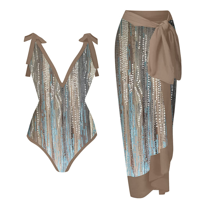 Women's Swimwear Set with Stylish Wrap Skirt Mune Fashion