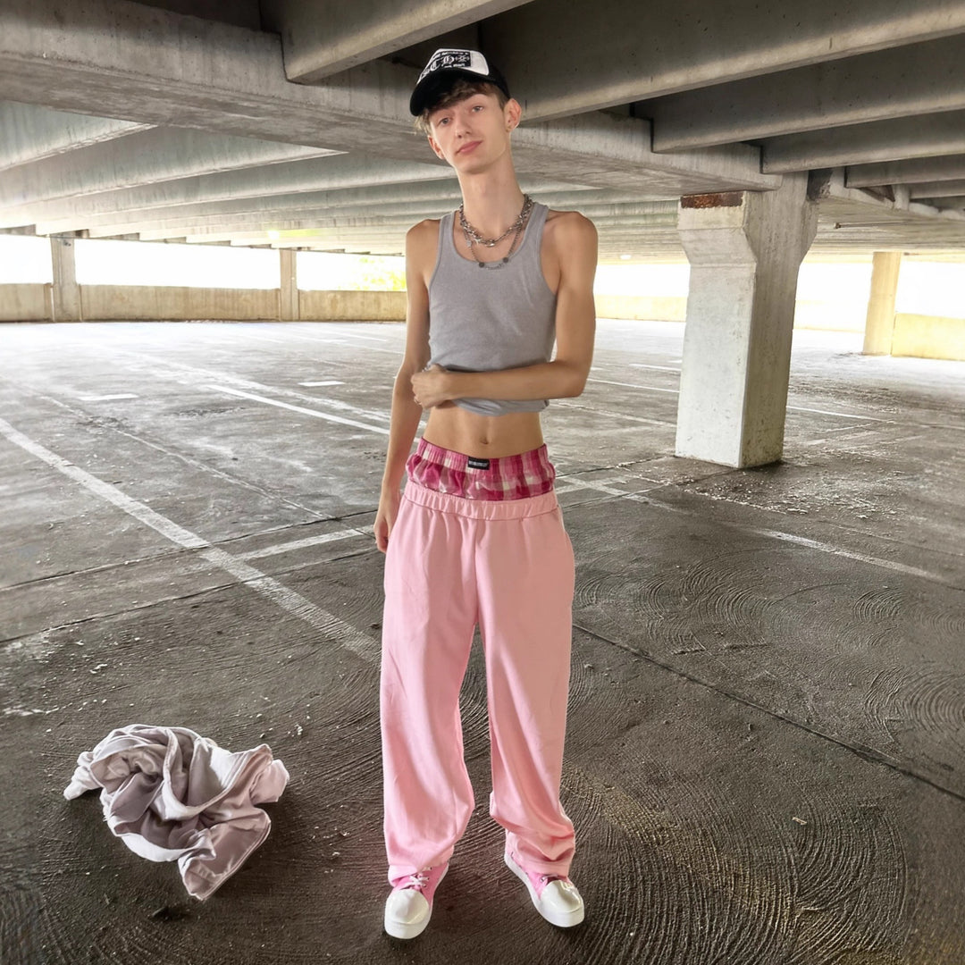 Women's casual jersey lounge pants with elastic waistband and wide leg Mune Fashion