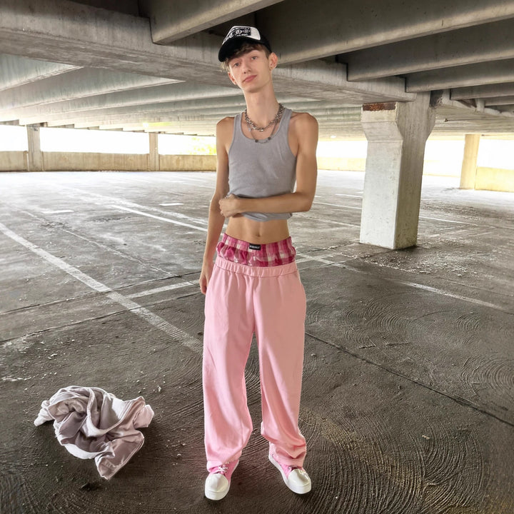 Women's casual jersey lounge pants with elastic waistband and wide leg Mune Fashion