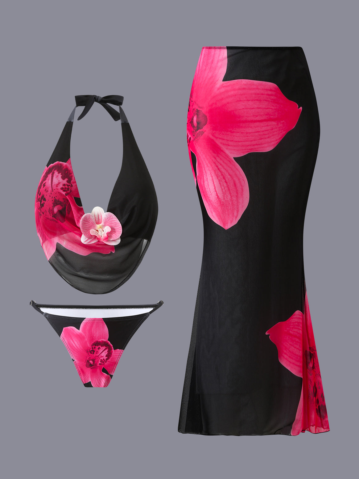 Women’s bikini set with floral design and elegant wrap top Mune Fashion