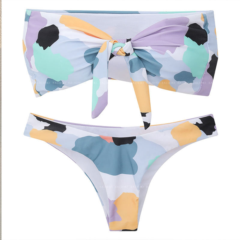Women's bikini set with stylish knot design and high leg cut Mune Fashion