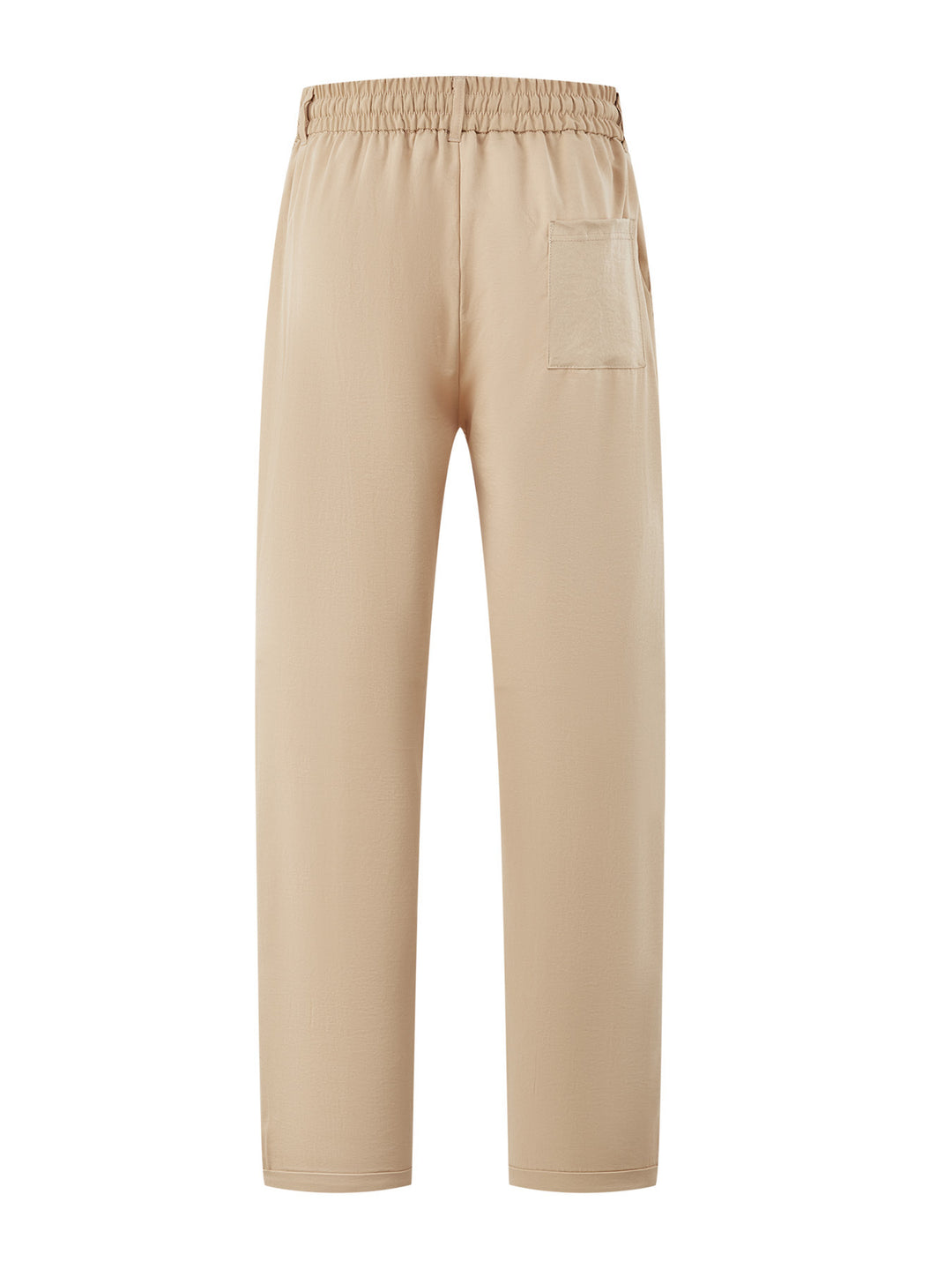 Women's Light Relaxed Trousers with Elastic Waistband, Straight Cut & Sewn-on Back Pocket Mune Fashion