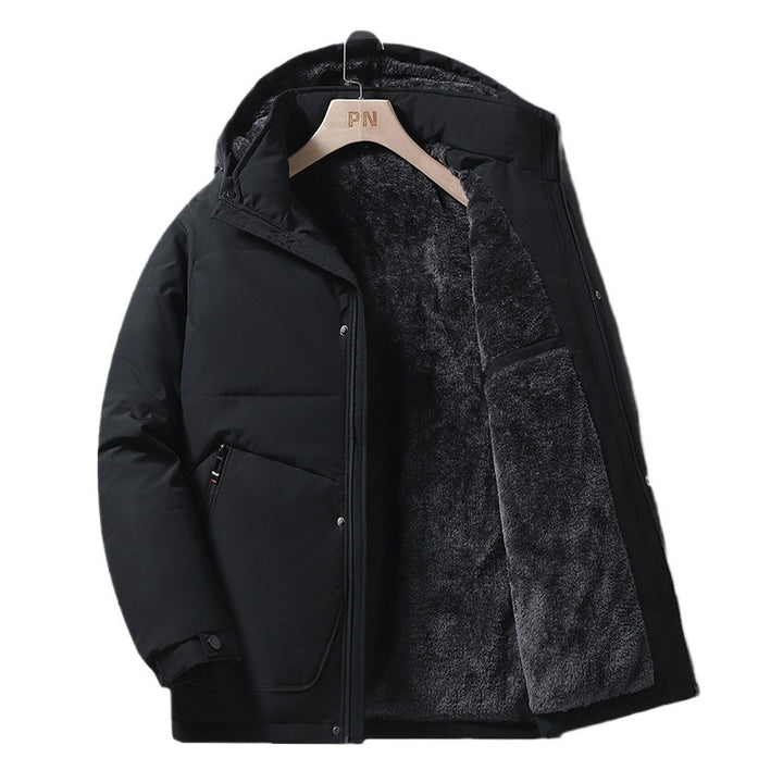 Men's thermal quilted jacket with soft teddy lining, integrated hood & concealed two-way zipper Mune Fashion