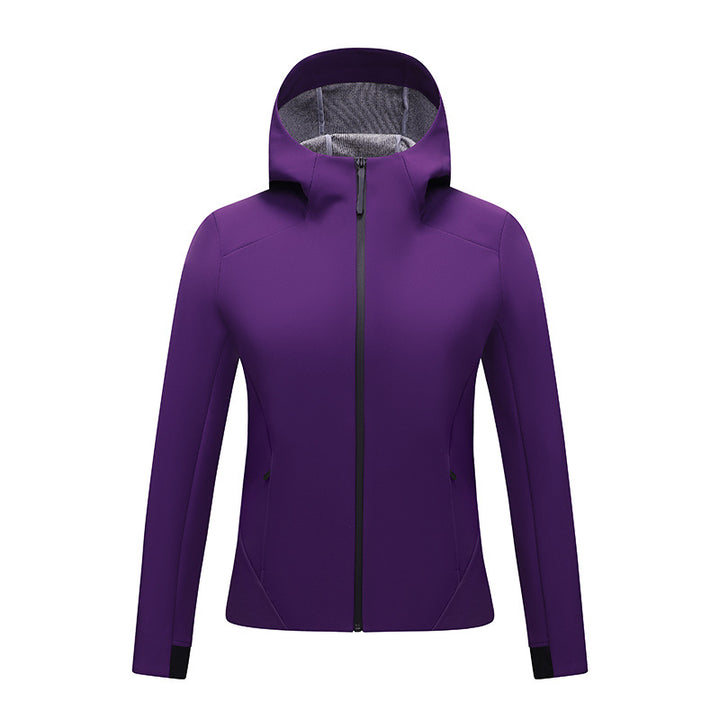 Women's softshell jacket with hood, tailored and windproof outdoor jacket Mune Fashion
