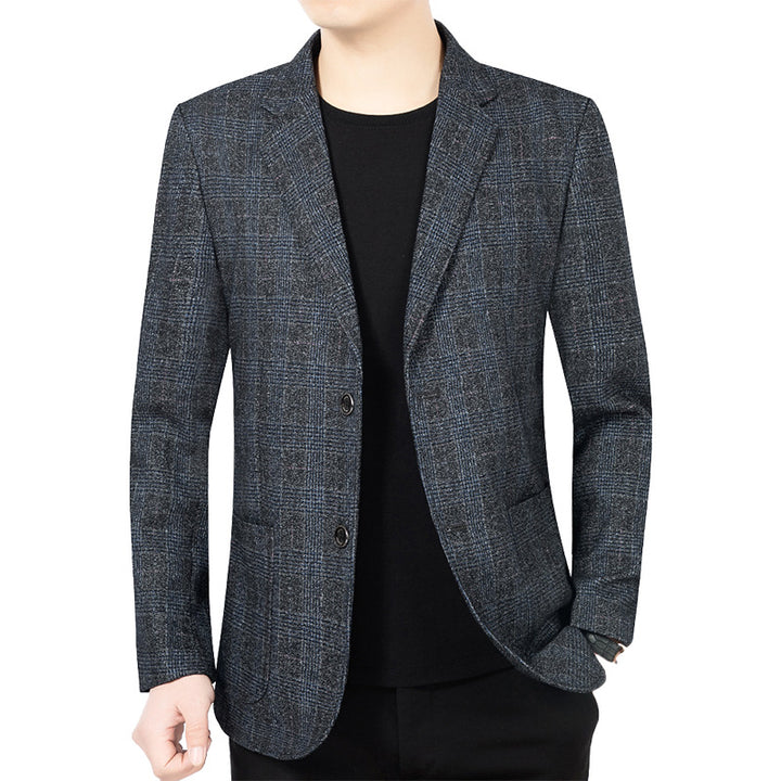 Men's Glencheck Blazer Slim Fit made of wool blend with subtle overcheck Mune Fashion