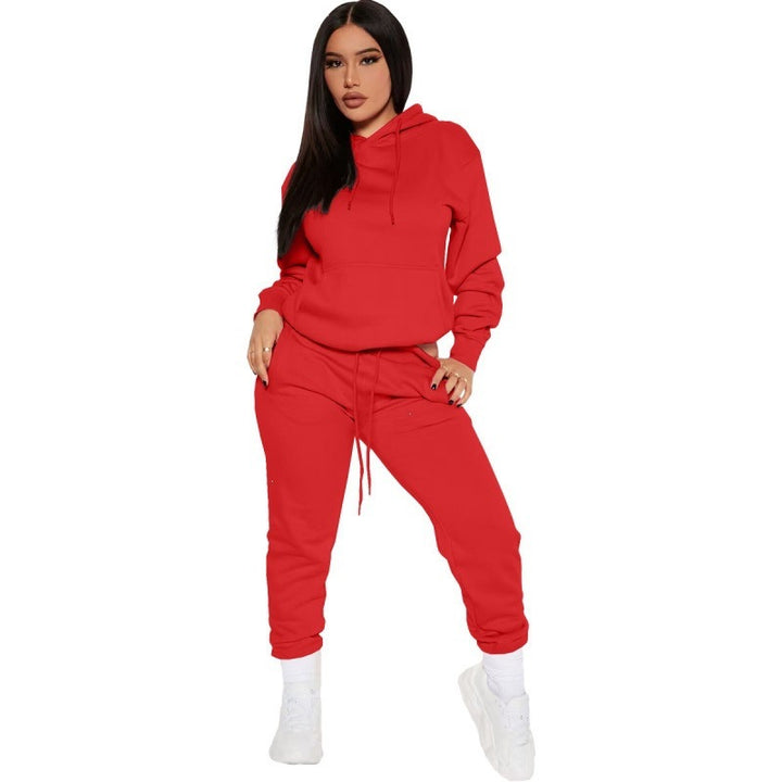 Women's two-piece lounge set with hoodie and high-waist jogging pants made of soft French Terry Mune Fashion