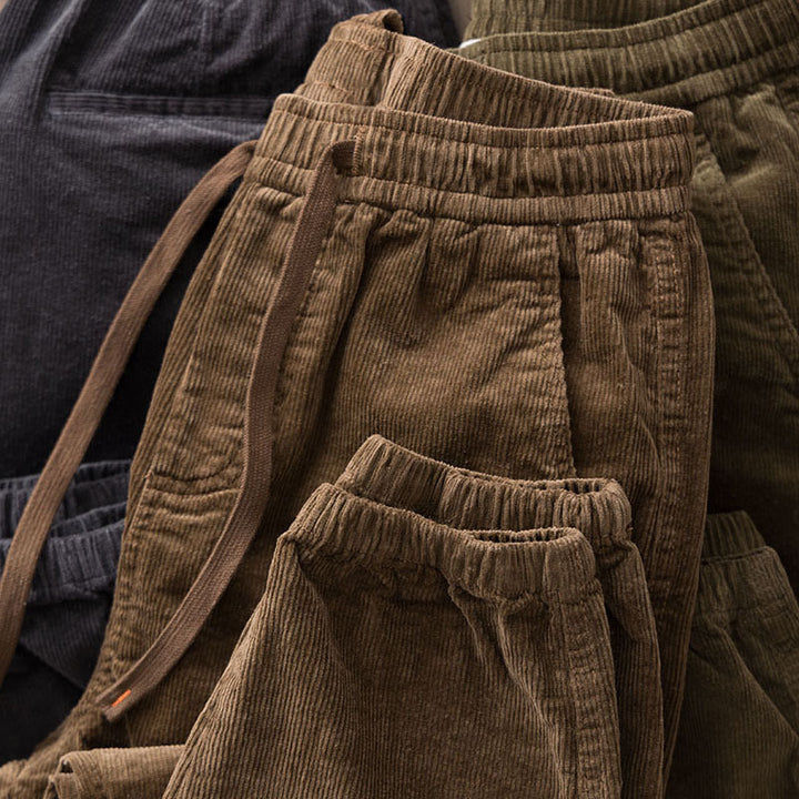 Men's chino jogger pants made of cotton blend with elastic waistband, drawstring, and elastic ankle cuffs Mune Fashion