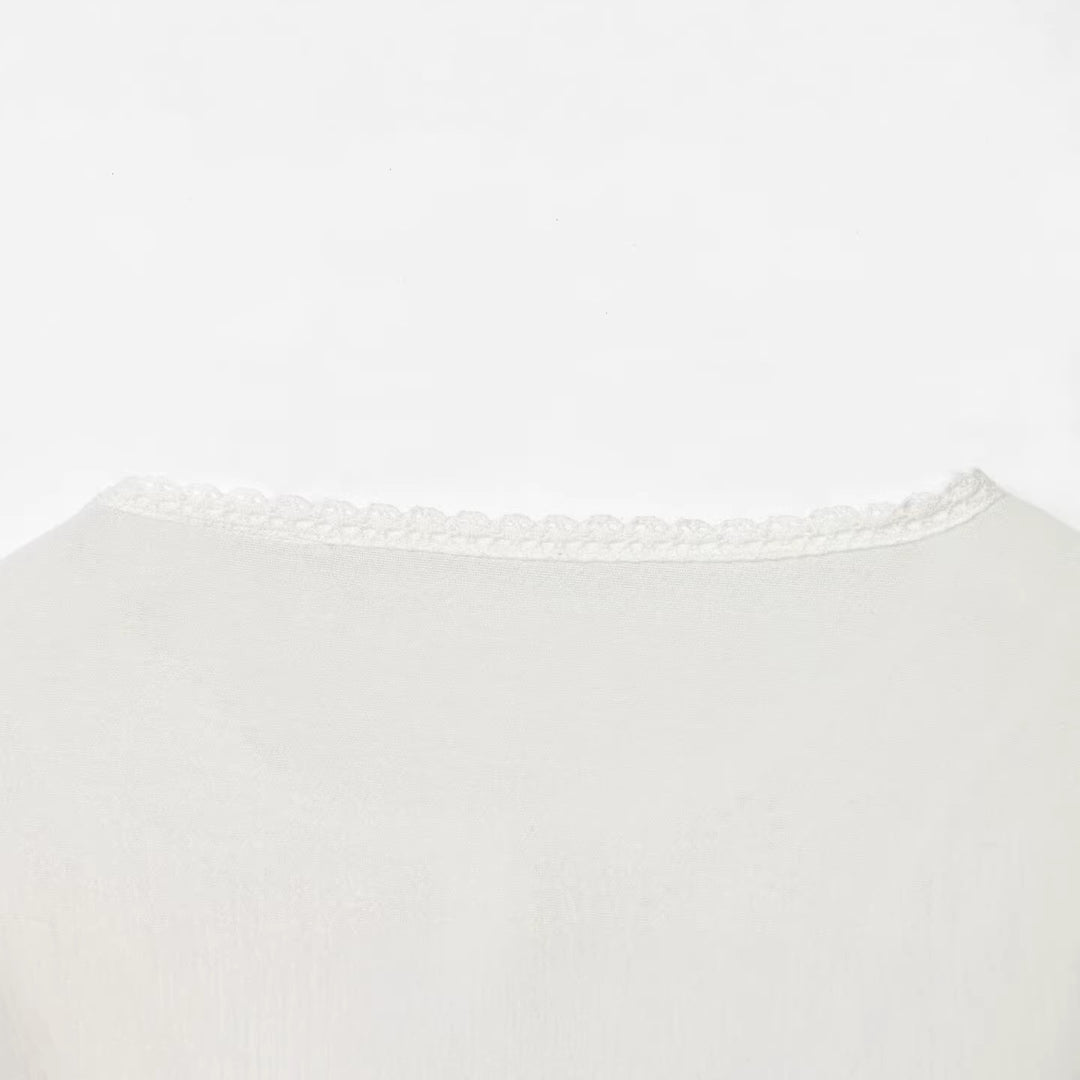 Women Romantic Lace Blouse with Button Placket, Waist Ties and Delicate Embroidery Mune Fashion