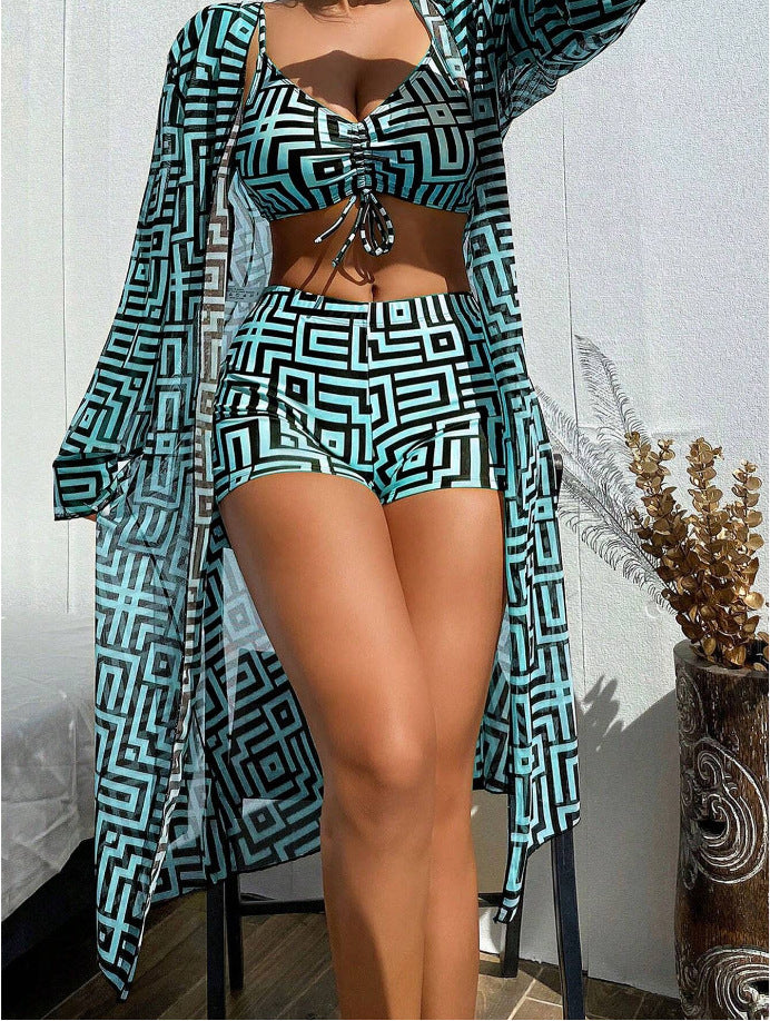 Women Colorful Bikini and Kaftan Combo Mune Fashion