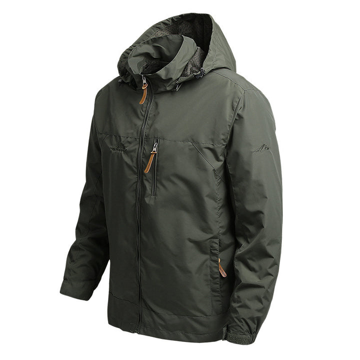 Men's breathable softshell trekking jacket with hood and chest zipper pocket Mune Fashion