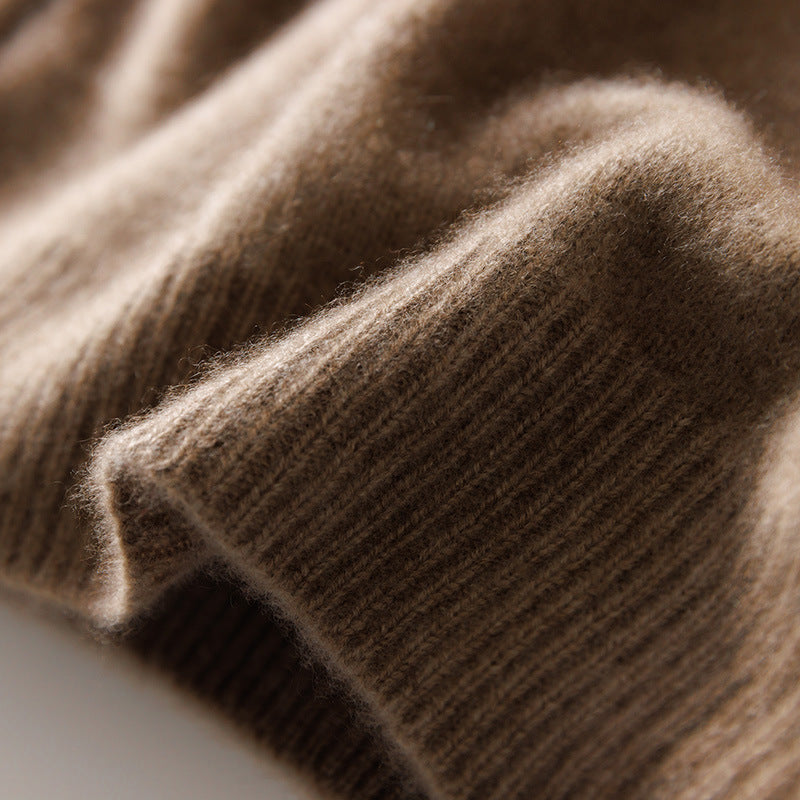 Men's Fine Stand Collar Pullover made of Cashmere Blend with Ribbed Cuffs and Slim Silhouette Mune Fashion
