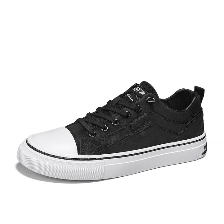 Men's classic low-top sneakers in canvas look with reinforced toe cap and padded comfort insole Mune Fashion