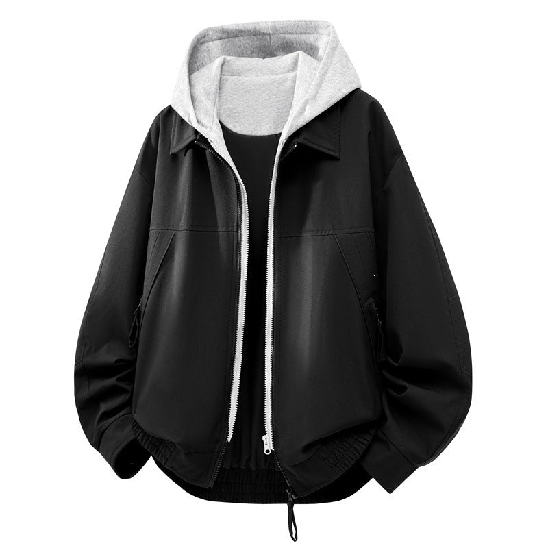 Men's Casual Hybrid Jacket with Integrated Hood Layer and Elastic Hem Mune Fashion
