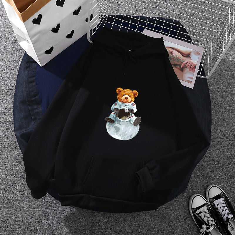 Women’s soft oversized hoodie with kawaii mushroom frog print, kangaroo pocket, and ribbed cuffs Mune Fashion