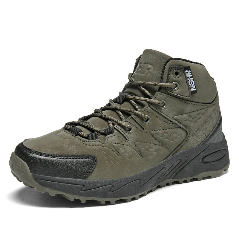 Men's robust water-repellent trekking boots with medium shaft height and slip-resistant profile sole Mune Fashion