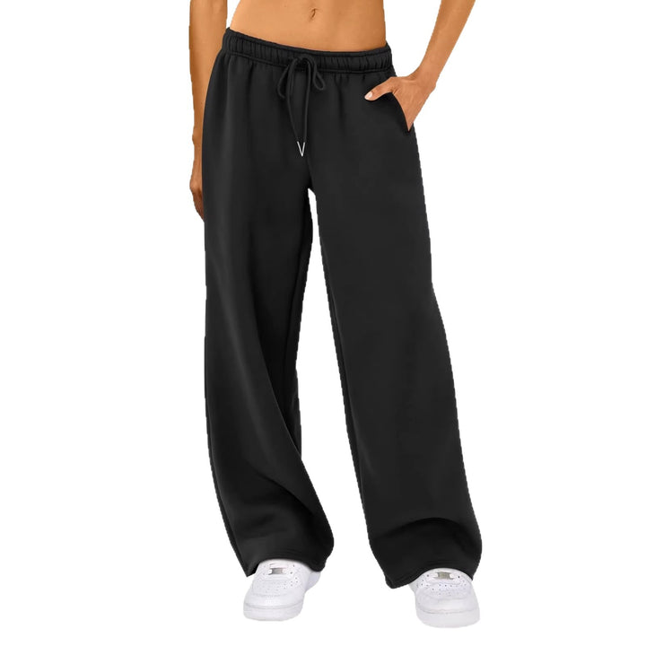 Women's wide lounge pants with high comfort waistband, elastic drawstring and side slant pockets Mune Fashion