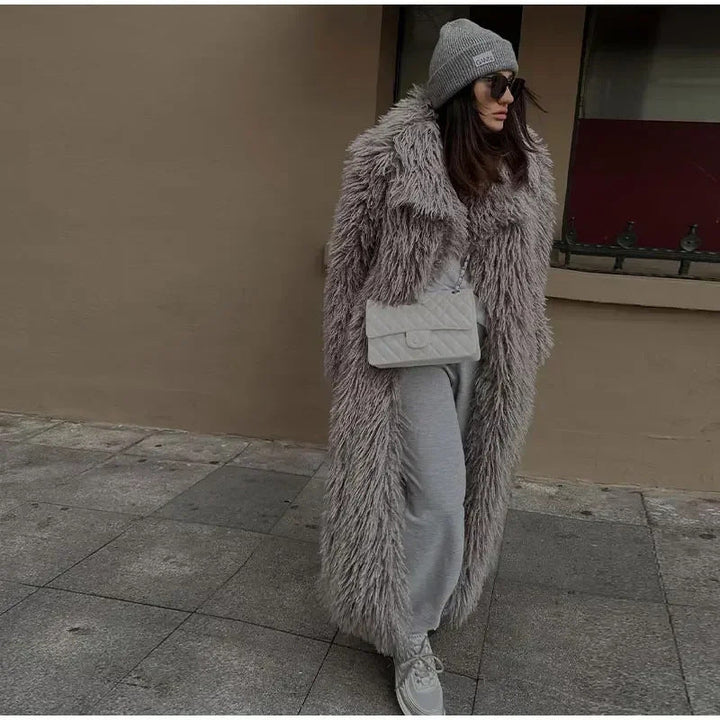 Women's Long Faux Fur Coat Mune