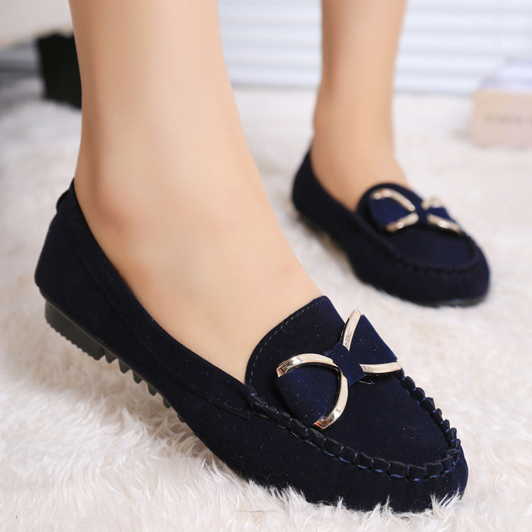 Ladies nan elegant Moccasin half shoes with decorative metal buckle and non-slip rubber sole Mune Fashion