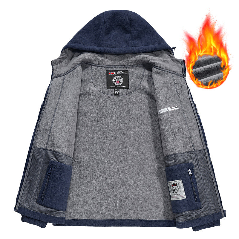 Men's fleece jacket with practical collar protection Mune Fashion