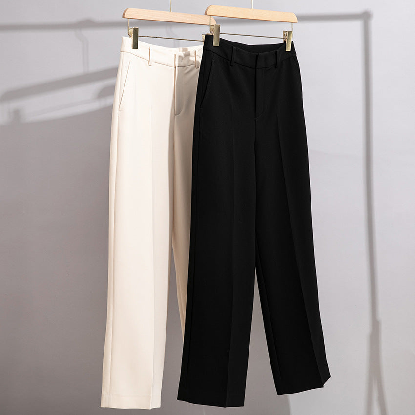 Ladies tailored palazzo pants with a crease and concealed hook closure Mune Fashion
