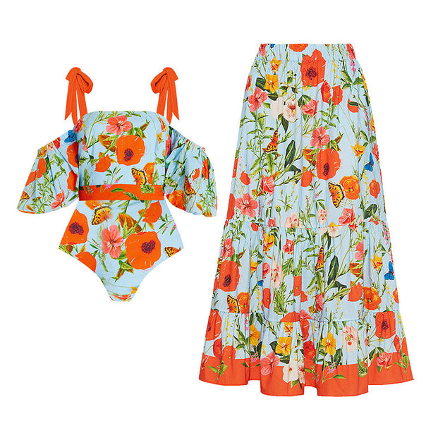 Women's bikini set with elegant maxi skirt Mune Fashion
