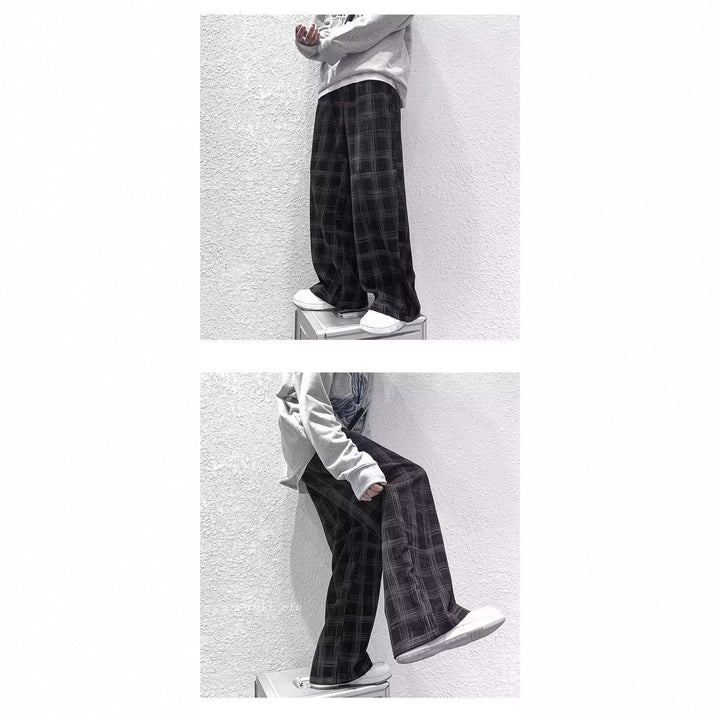 Women Loose Fit Checked Pants Mune Fashion
