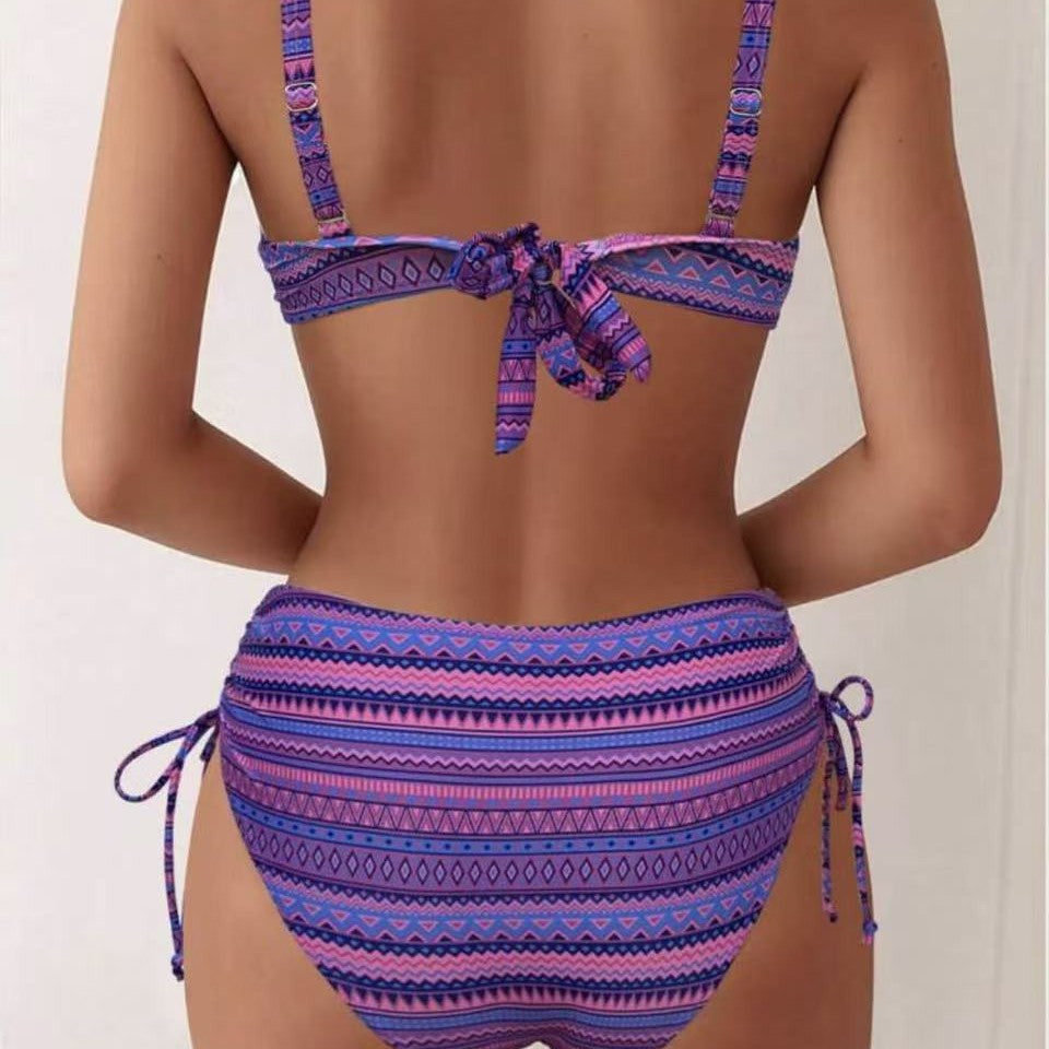 Women's High-Waisted Bikini Set with Adjustable Straps Mune Fashion