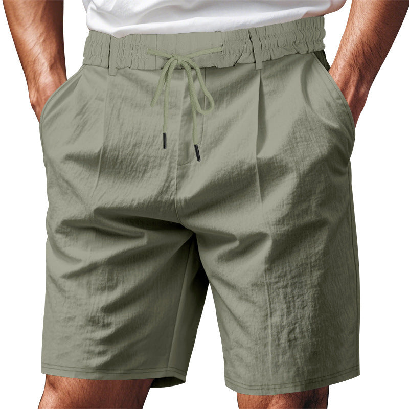 Men's knee-length lightweight functional shorts with elastic waistband, drawstring, and deep side pockets Mune Fashion