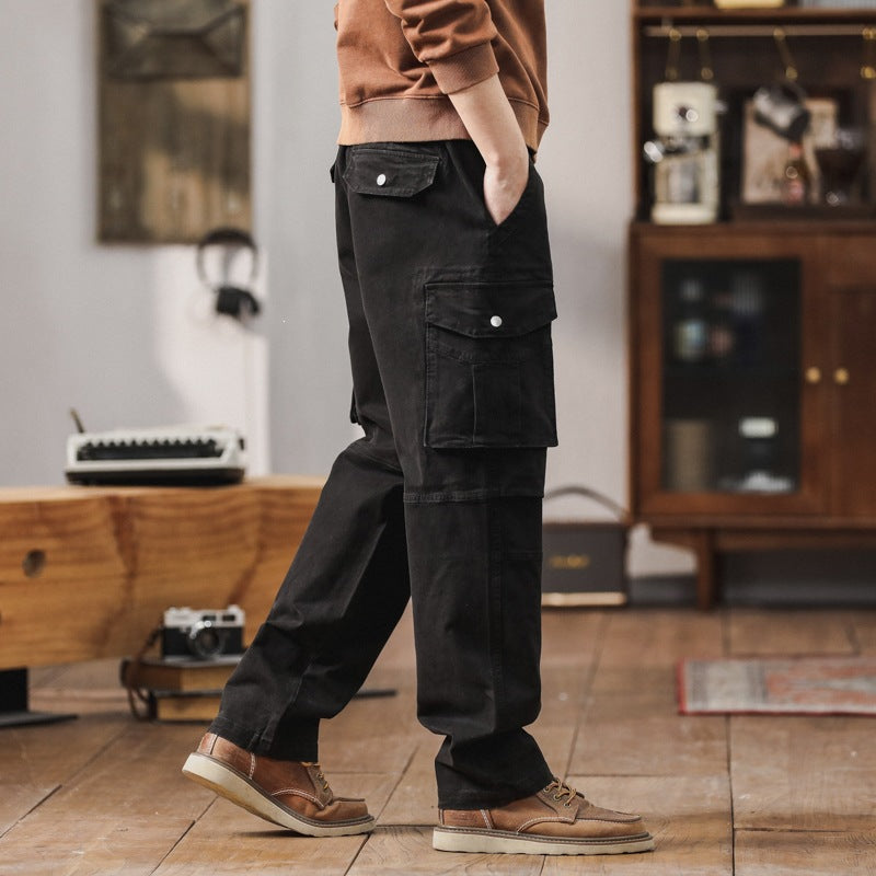 Men's Robust Relaxed-Fit Cargo Pants with Reinforced Knees and Multiple Pockets Mune Fashion