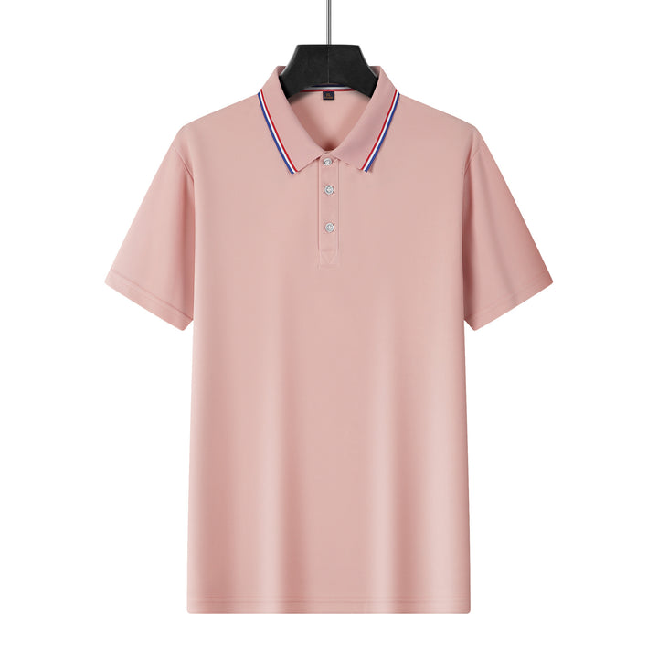 Men's breathable piqué polo with contrast stripes on the collar Mune Fashion
