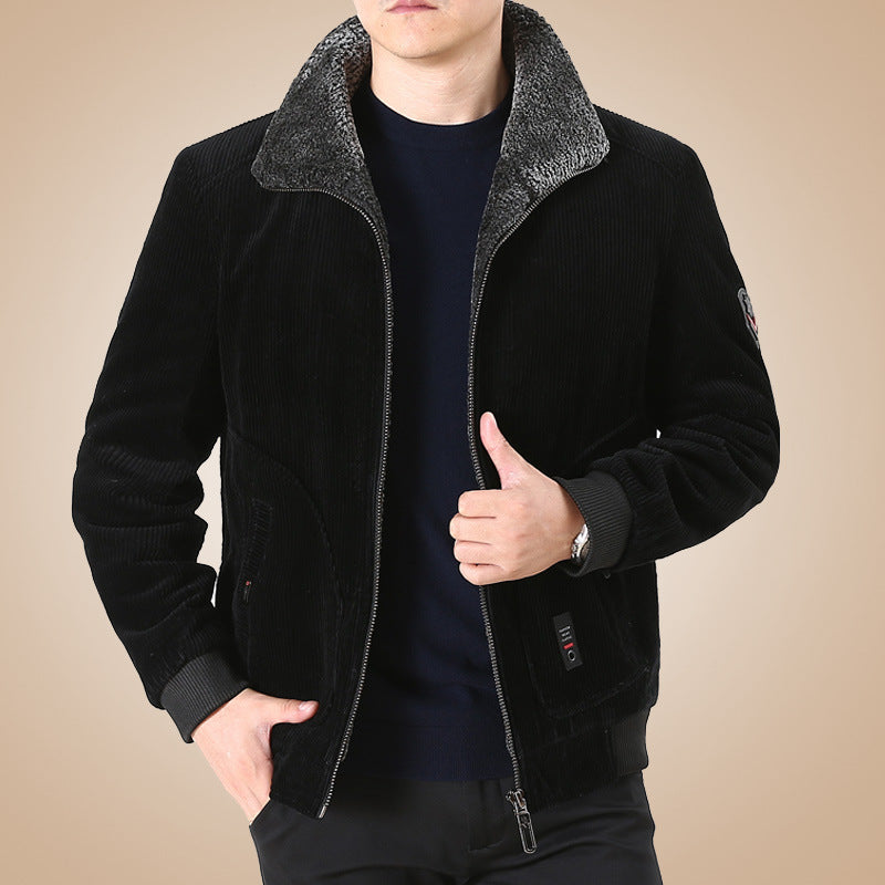 Men's Casual Cord Jacket with Fleece Lining Mune Fashion
