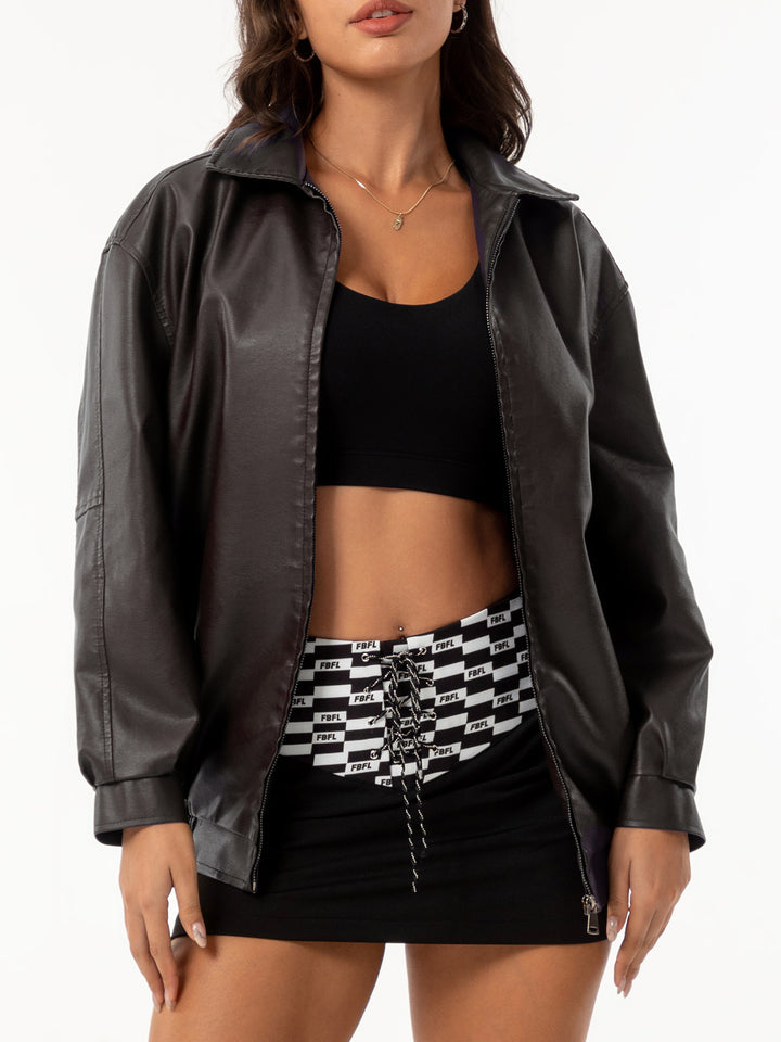 Women nan light satin bomber jacket with zipper and loose fit Mune Fashion