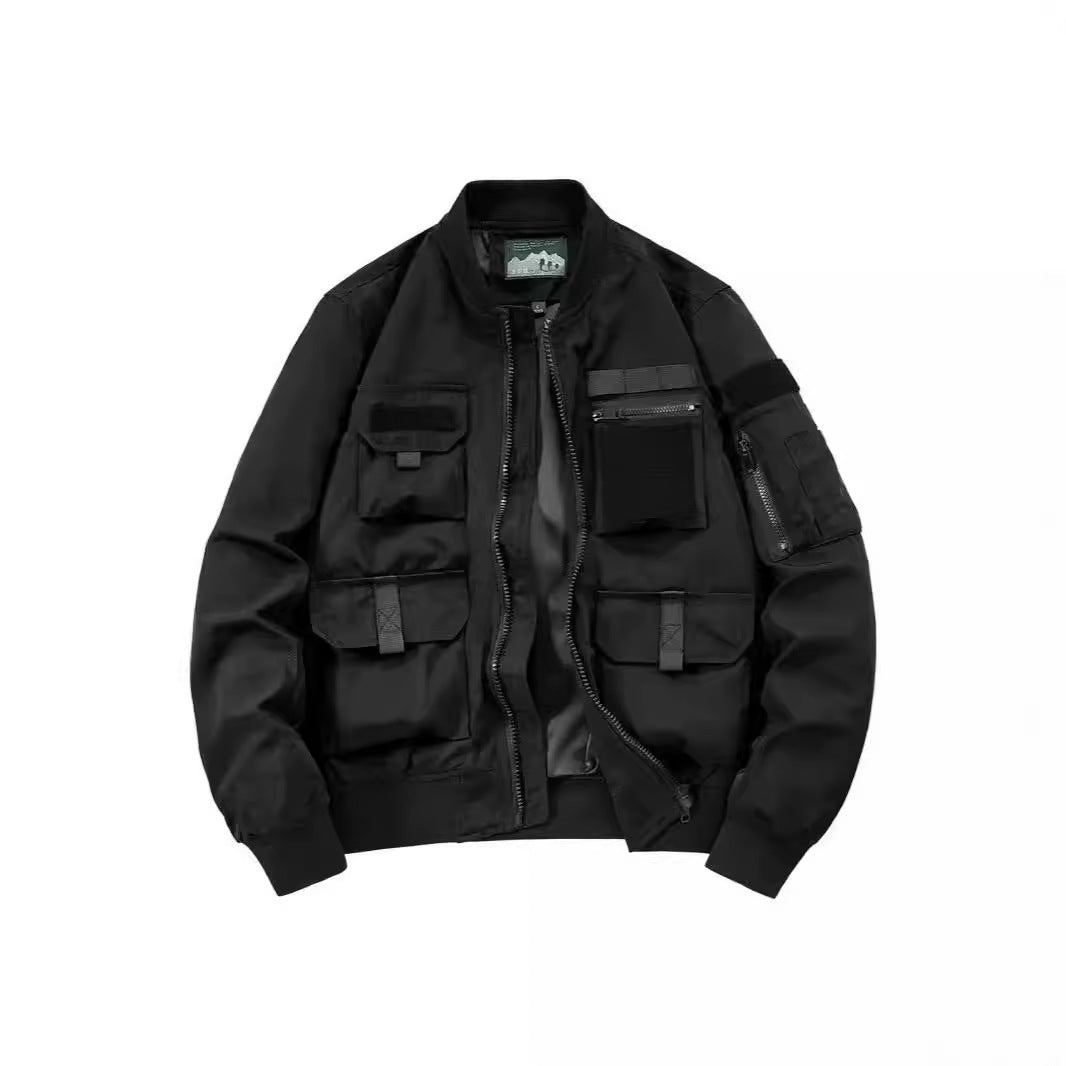 Men's tactical bomber jacket with multifunctional pockets and stretch cuffs Mune Fashion