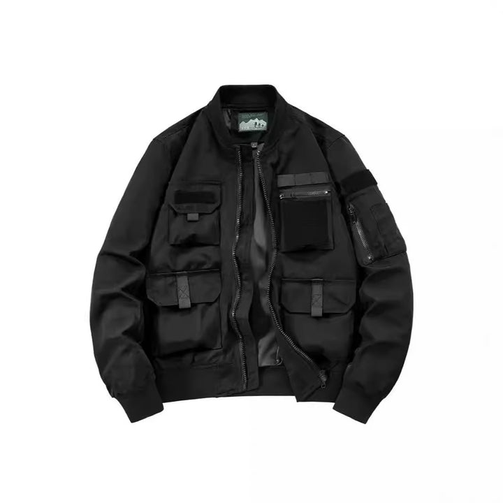 Men's tactical bomber jacket with multifunctional pockets and stretch cuffs Mune Fashion