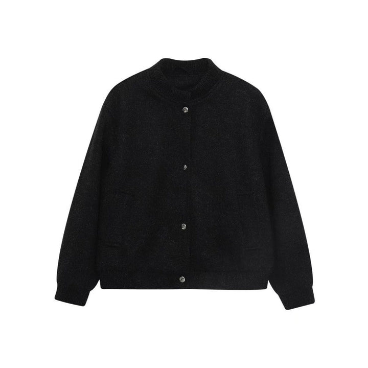Men's wool blend bomber jacket with ribbed cuffs and snap button placket Mune Fashion