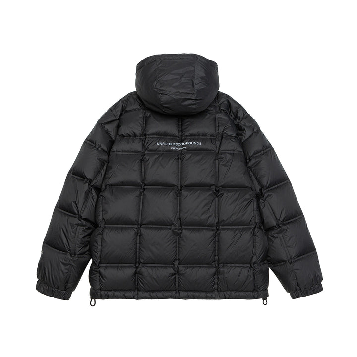 Unisex Oversized Padded Jacket with Hood, Down Look and Drawstring Mune Fashion