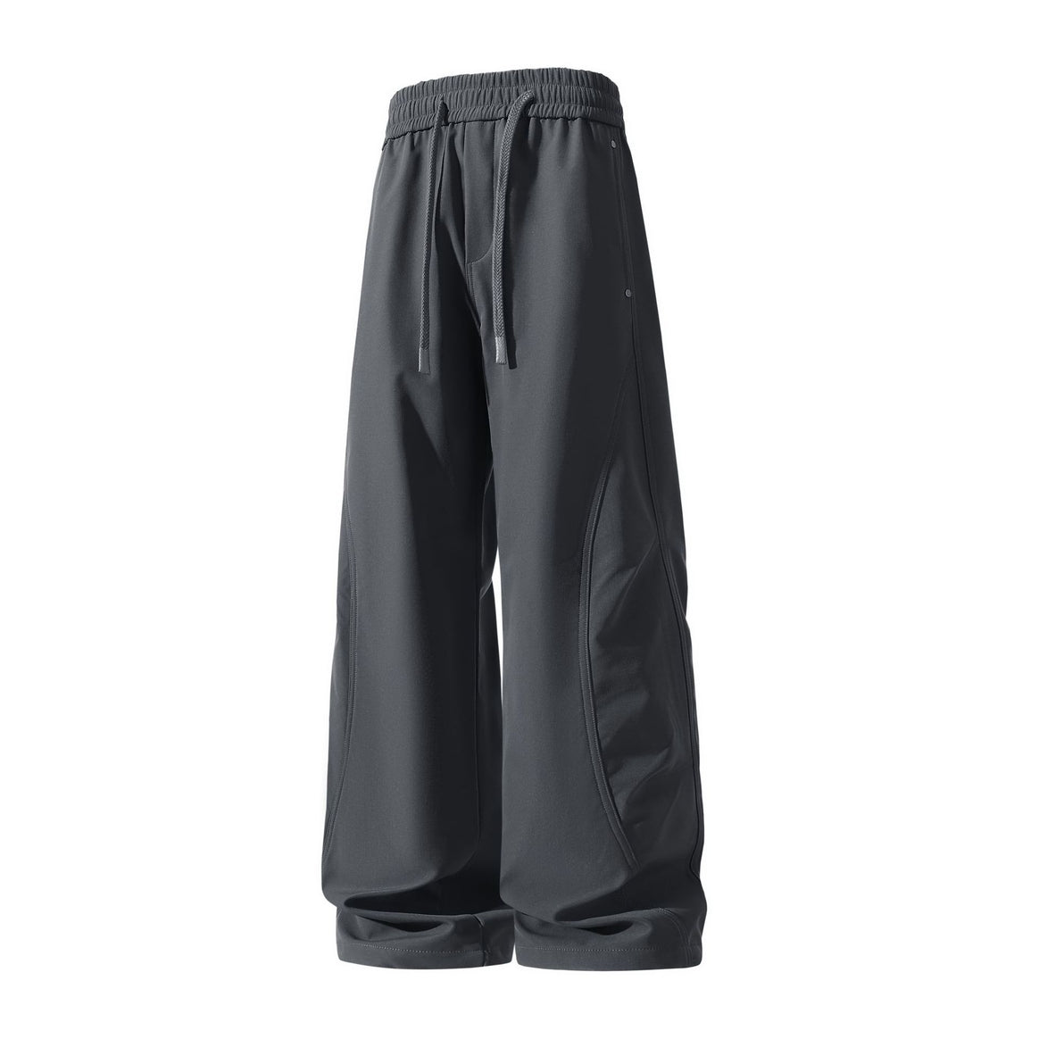 Damen Weite Cropped-Utility-Jogginghose mit Tunnelzugbund und geschwungenen Cargotaschen Mune Fashion