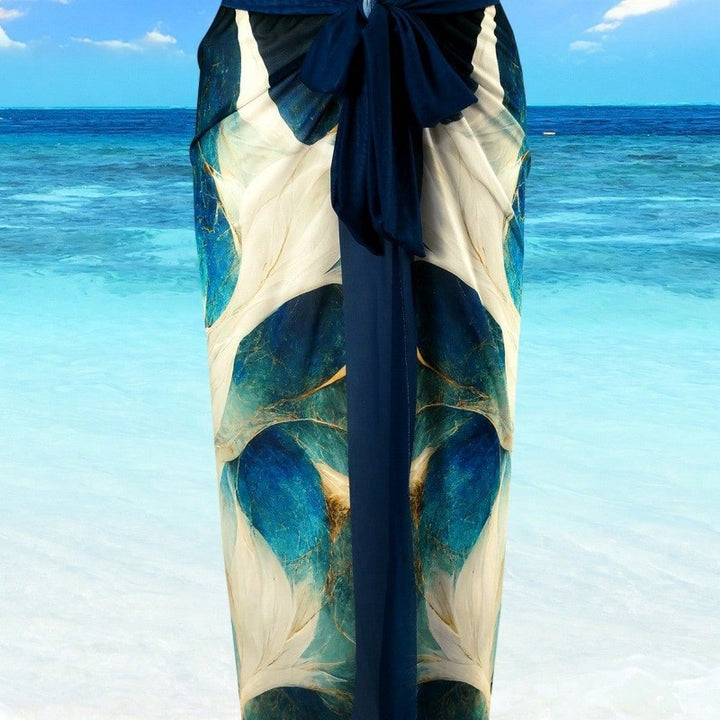 Ladies One-Piece Swimsuit with Stylish Wrap Skirt Look Mune Fashion