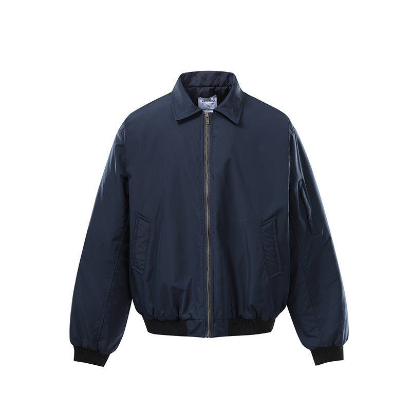 Unisex Short Cut Boxy Bomber Jacket with Zipper, Ribbed Cuffs and Sleeve Utility Pocket Mune Fashion