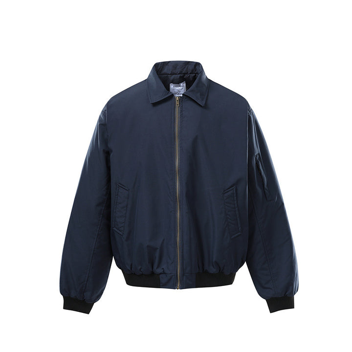 Unisex Short Cut Boxy Bomber Jacket with Zipper, Ribbed Cuffs and Sleeve Utility Pocket Mune Fashion