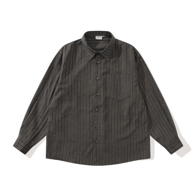 Unisex Oversized Striped Shirt in Relaxed Fit with Chest Pocket Mune Fashion